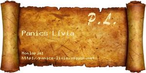 Panics Lívia névjegykártya